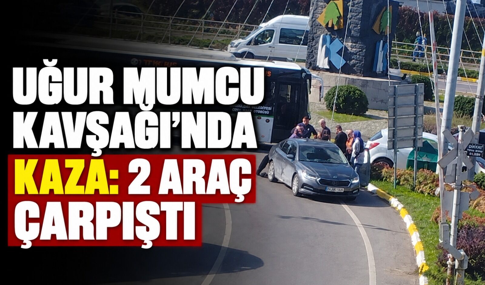 Uğur Mumcu Kavşağı’nda kaza: 2 araç çarpıştı