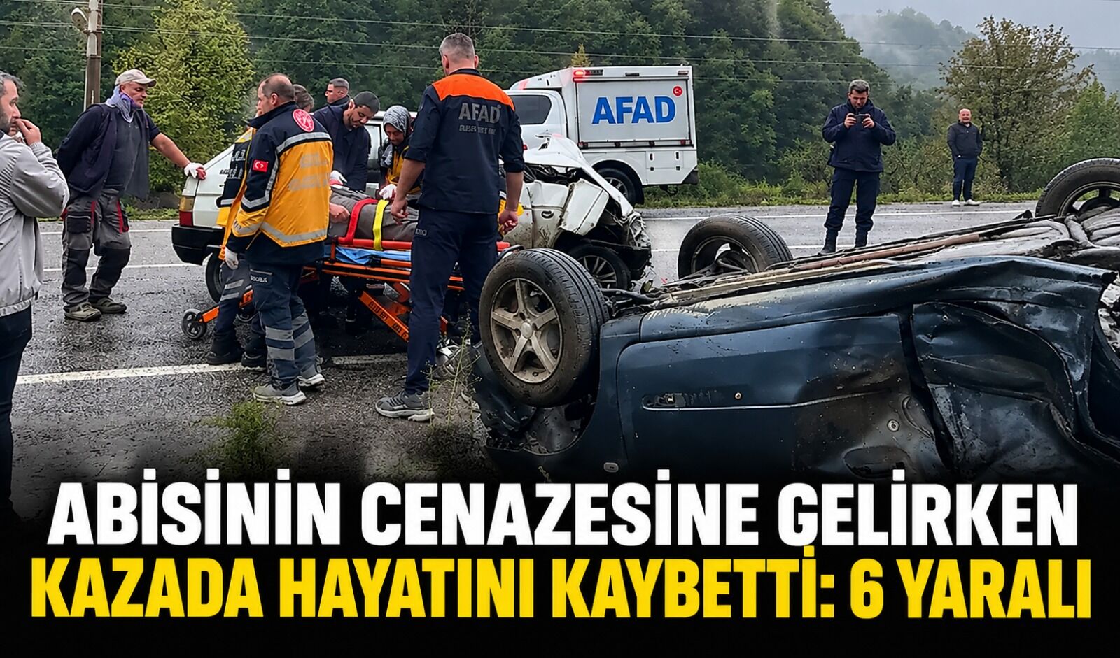 Abisinin cenazesine gelirken kazada hayatını kaybetti: 6 yaralı