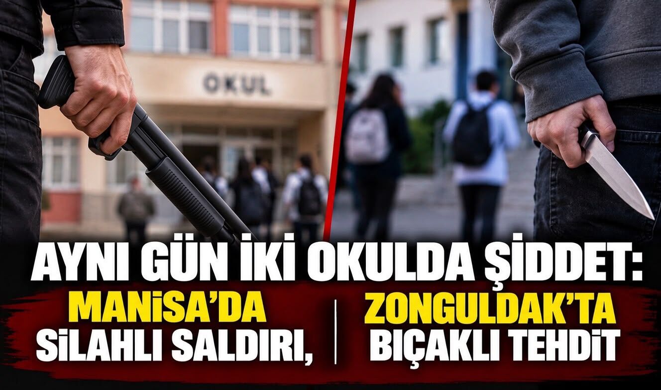 Aynı gün iki okulda şiddet: Manisa’da silahlı saldırı, Zonguldak’ta bıçaklı tehdit