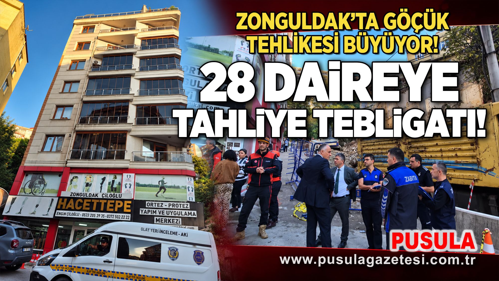 Zonguldak’ta göçük tehlikesi büyüyor! 28 daireye tahliye tebligatı!