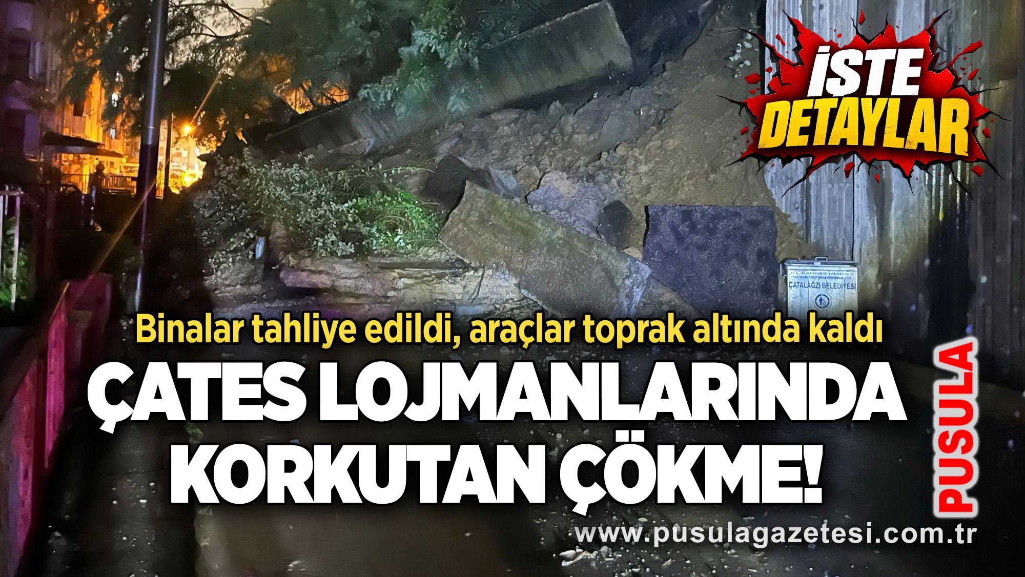 ÇATES lojmanlarında korkutan çökme! Binalar tahliye edildi, araçlar toprak altında kaldı