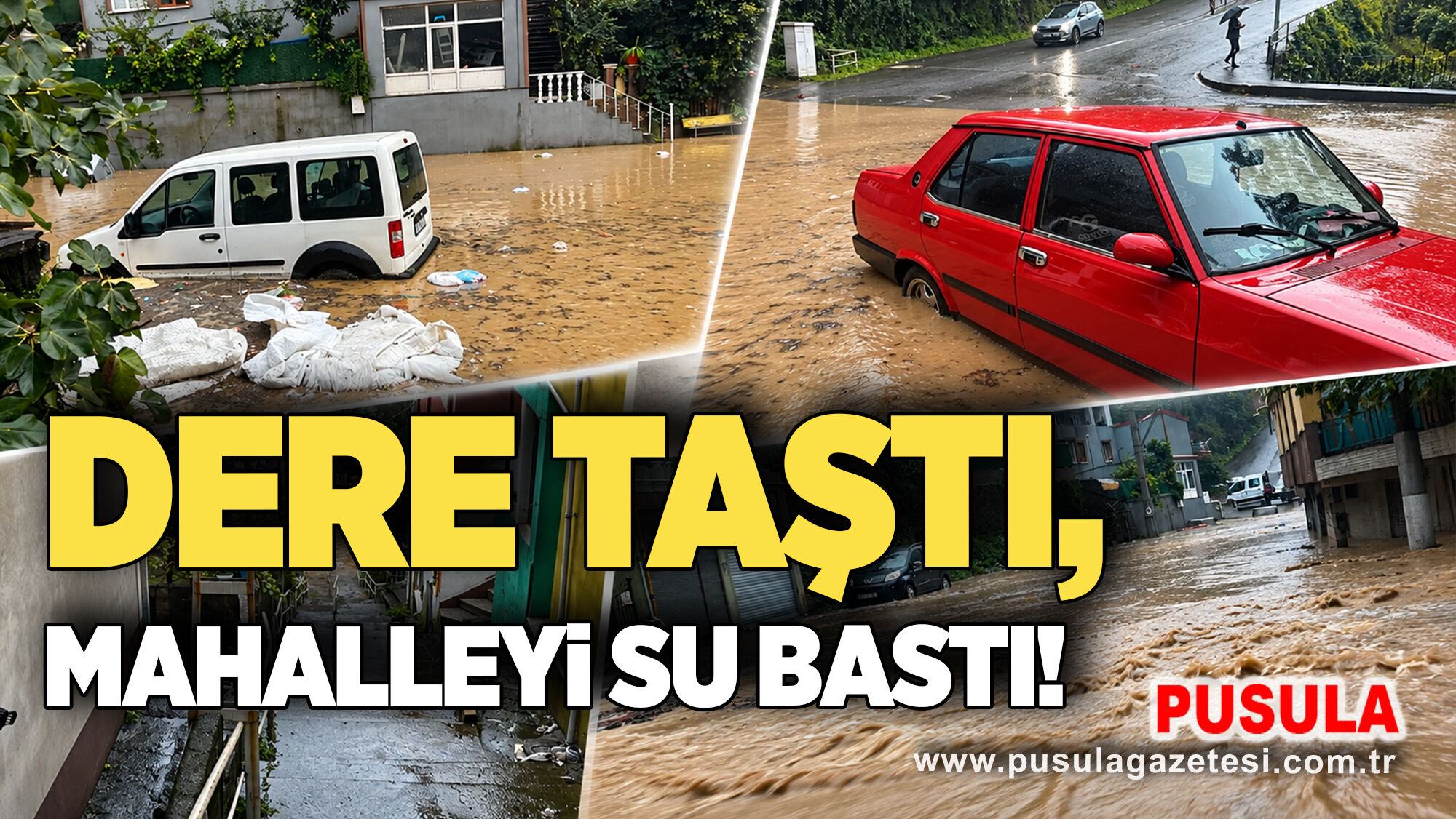 Dere taştı, mahalleyi su bastı!