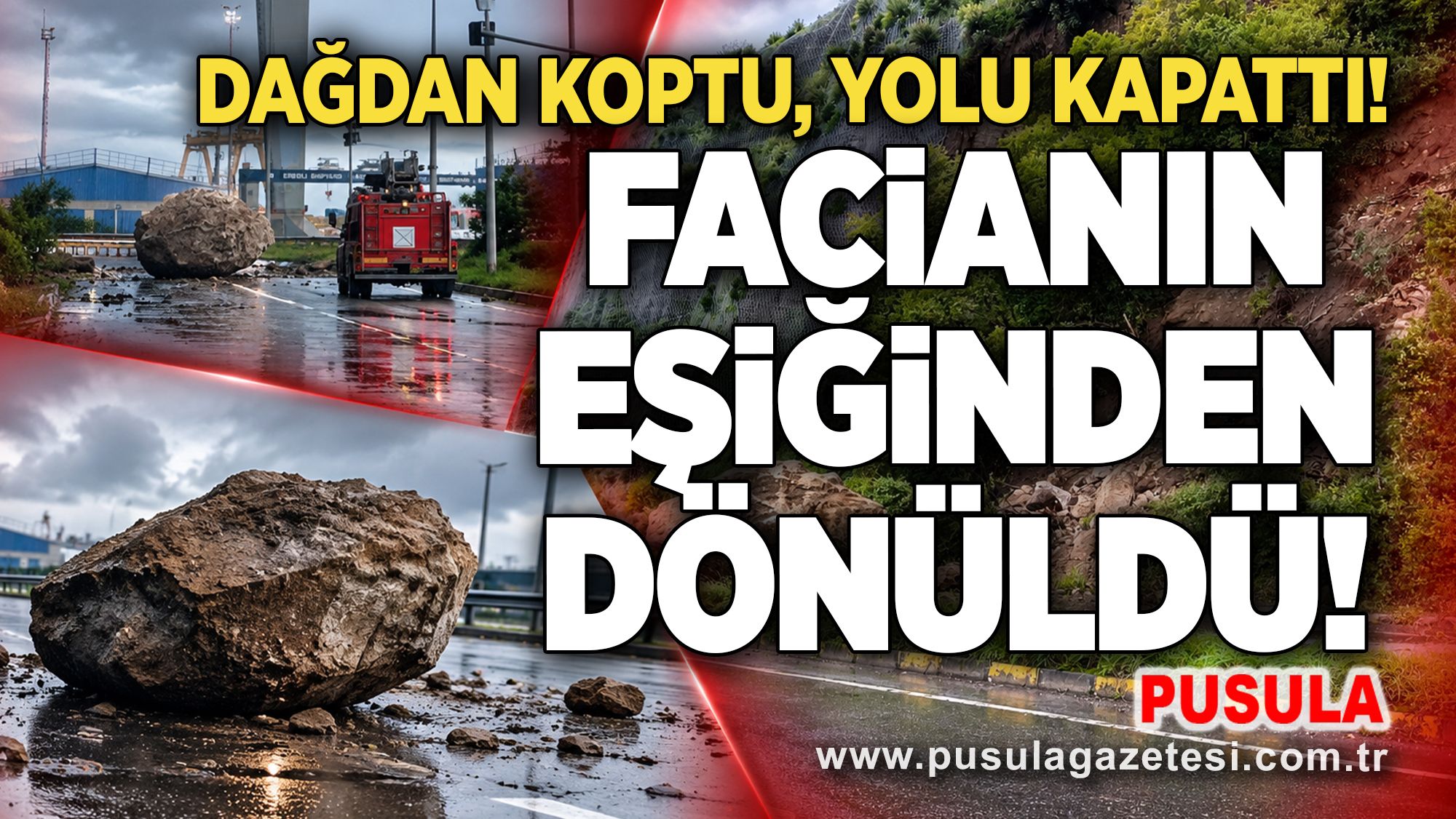 Dağdan koptu, yolu kapattı: Facianın eşiğinden dönüldü!