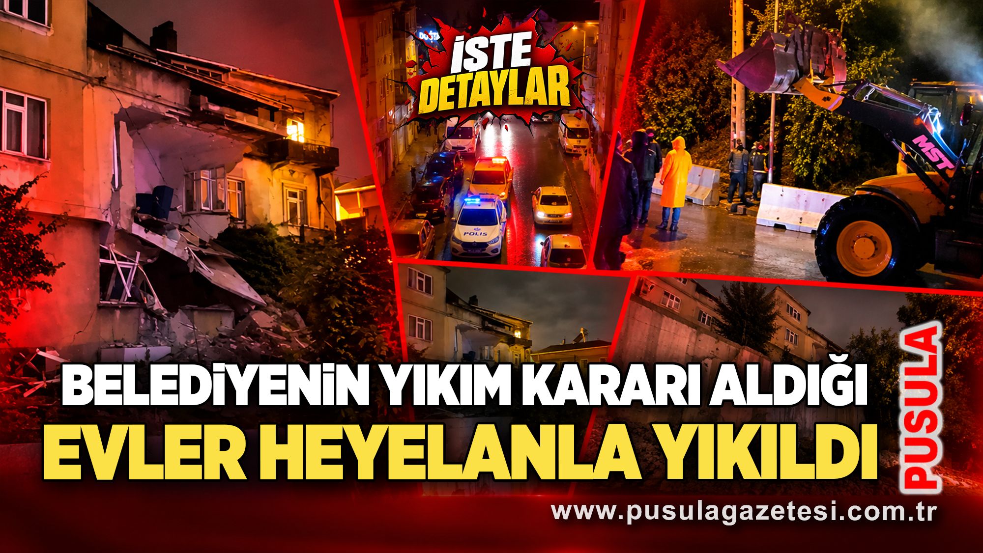 Belediyenin yıkım kararı aldığı evler heyelanla yıkıldı