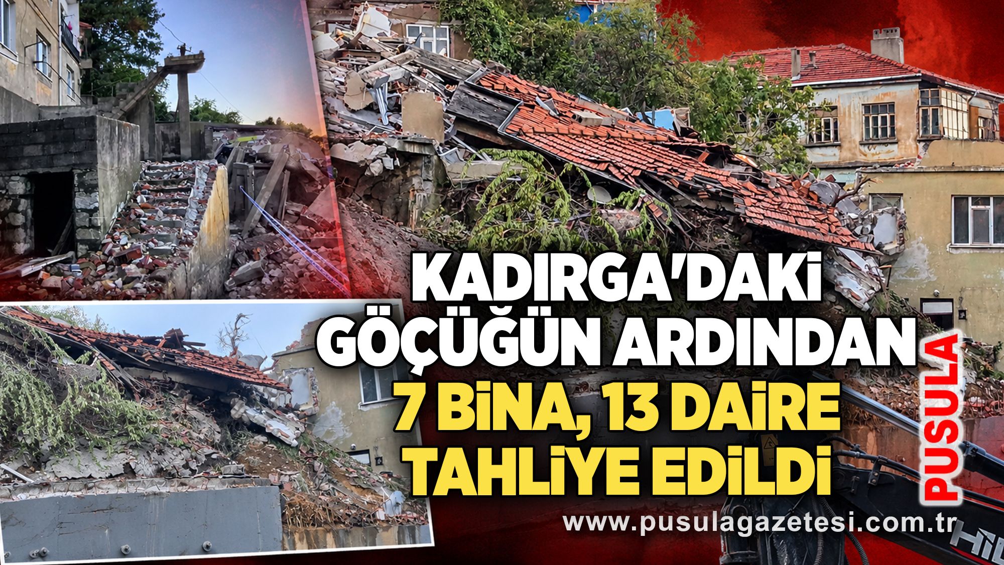 Kadırga'daki göçüğün ardından 7 bina, 13 daire tahliye edildi