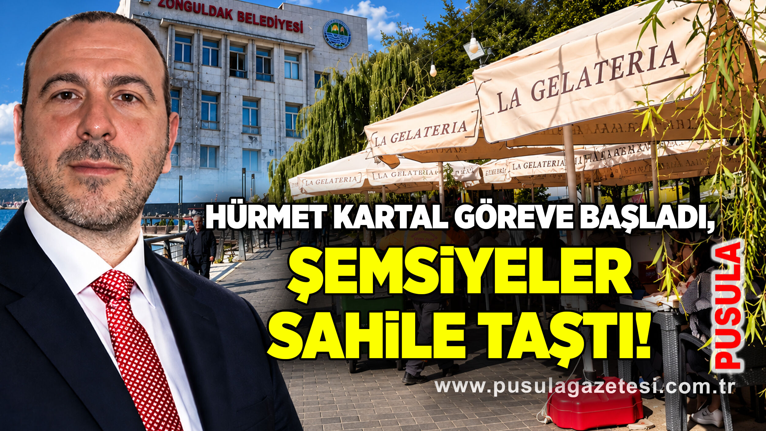 Hürmet Kartal göreve başladı, şemsiyeler sahile taştı!