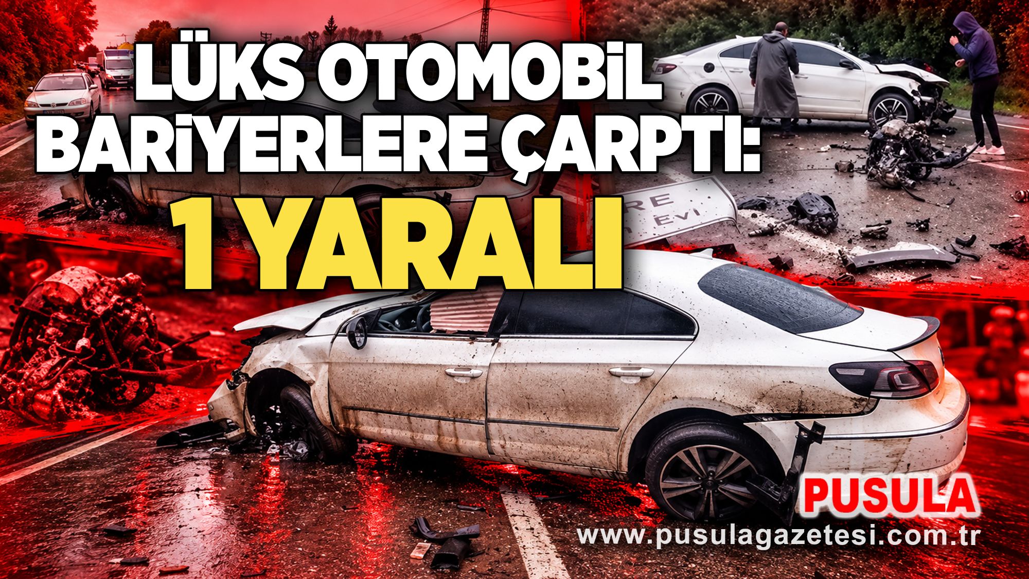 Lüks otomobil bariyerlere çarptı: 1 yaralı