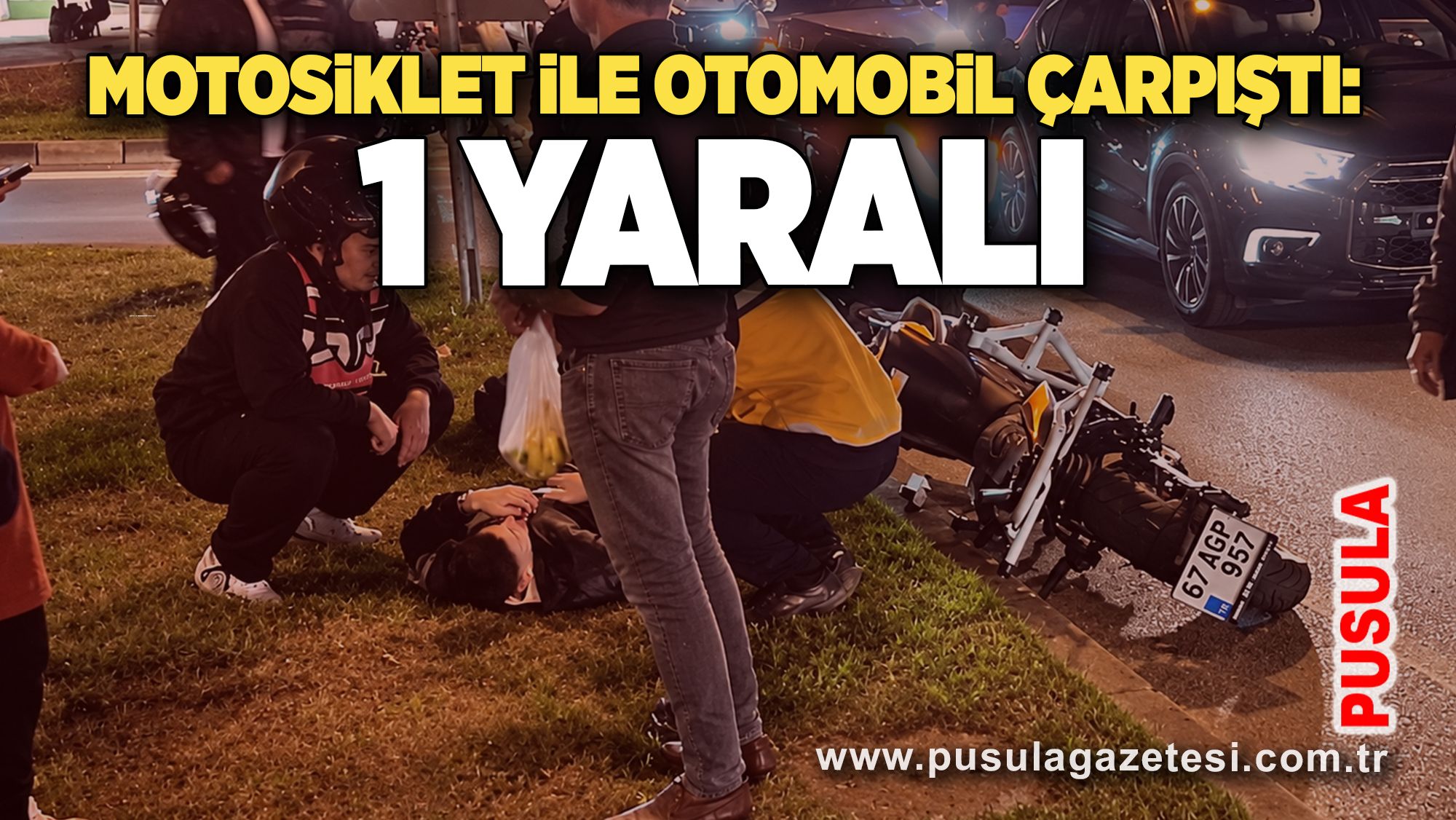 Motosiklet ile otomobil çarpıştı: 1 yaralı
