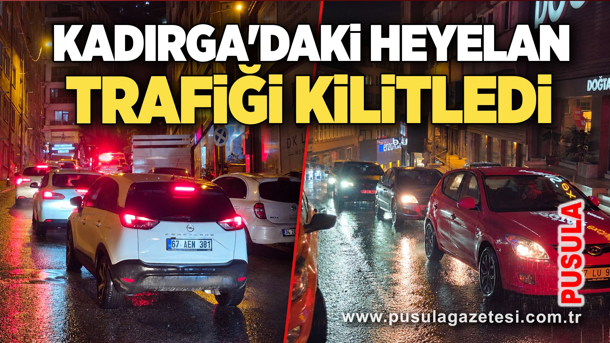 Kadırga'daki heyelan trafiği kilitledi