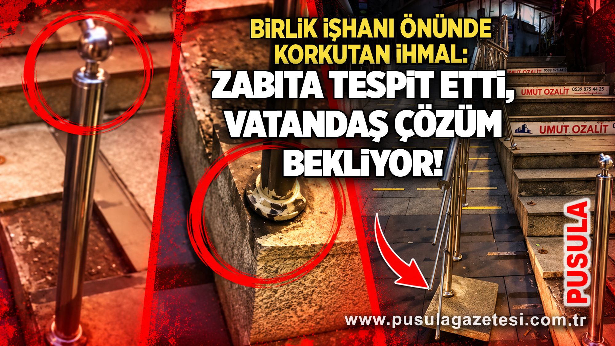 Birlik İşhanı önünde korkutan ihmal: Zabıta tespit etti, vatandaş çözüm bekliyor!