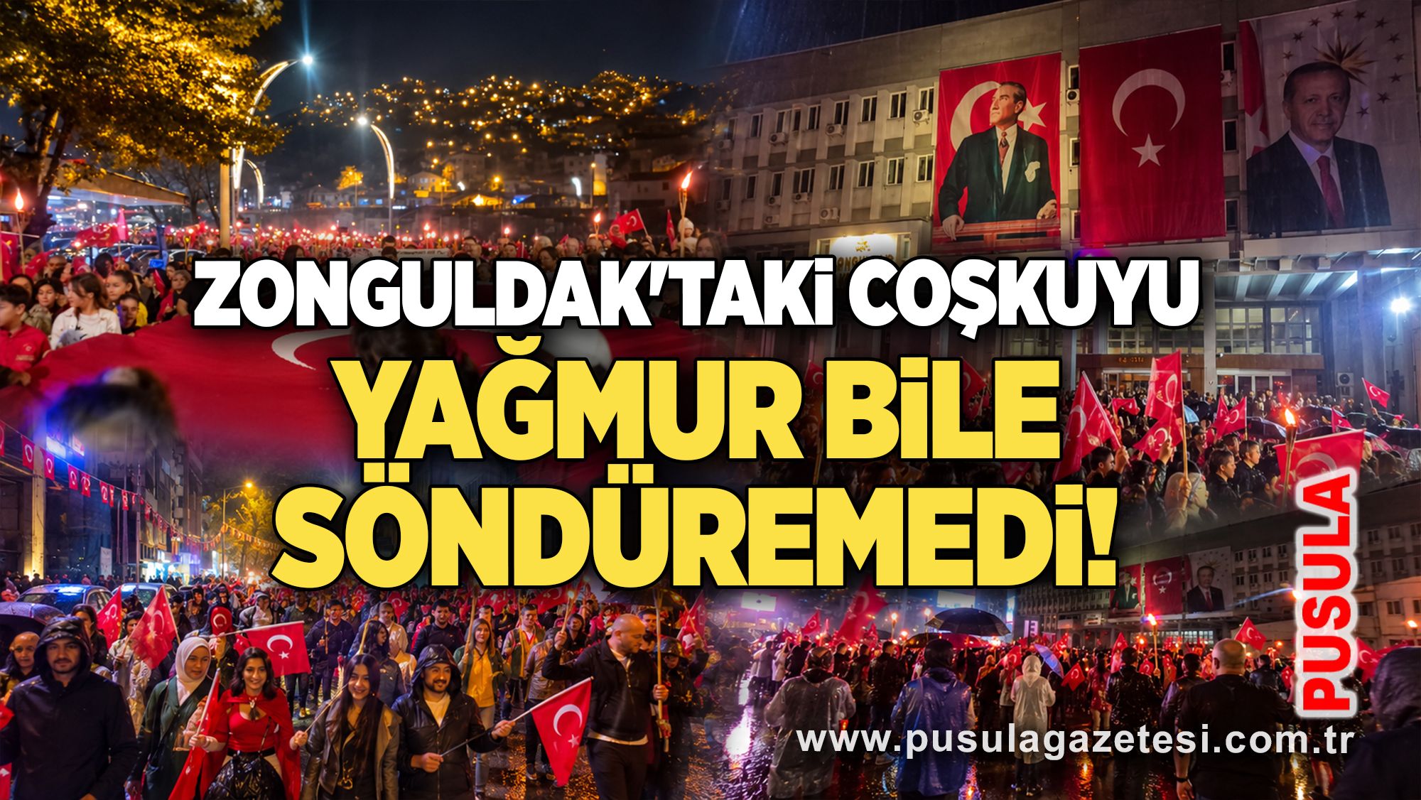Zonguldak'taki coşkuyu yağmur bile söndüremedi!